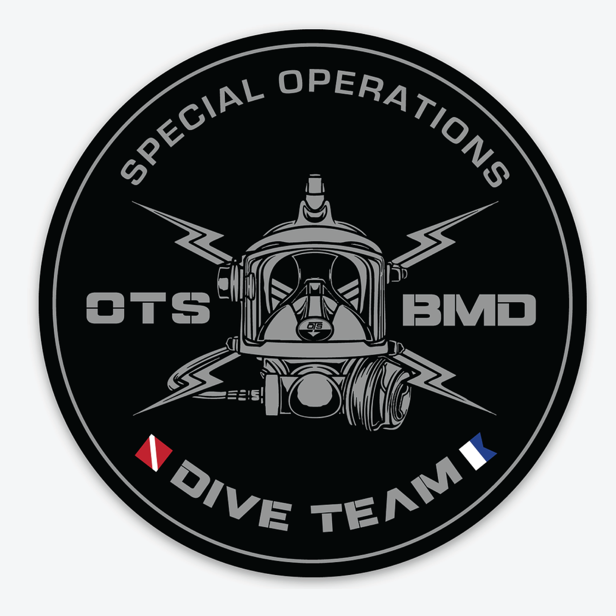 OTS BMD Special Operations Team Sticker – Black Mask Divers