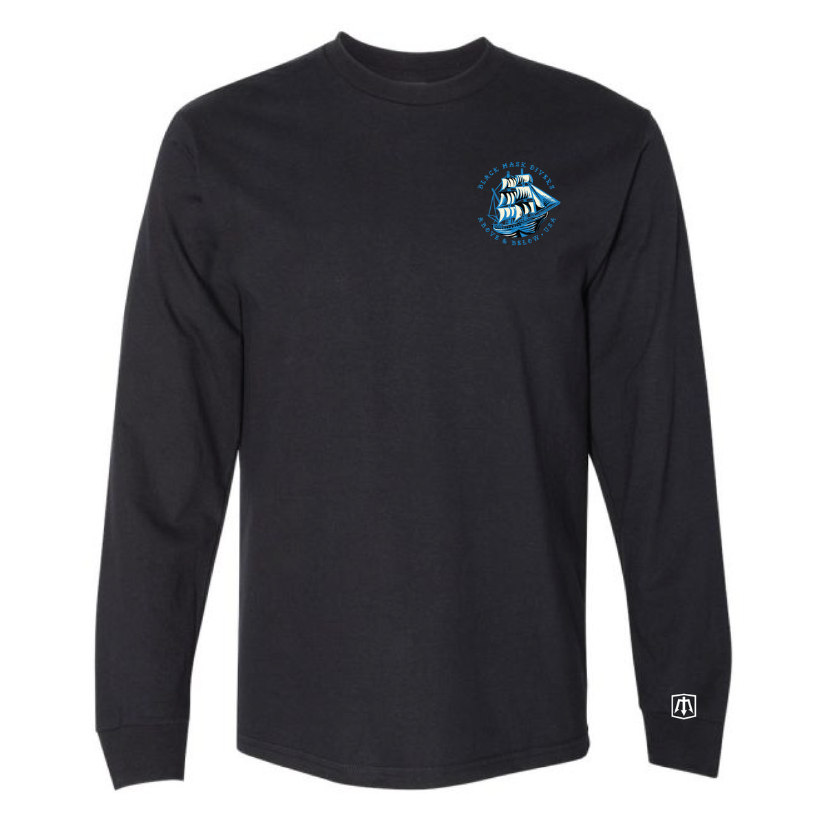 Surface Interval Long Sleeve T – Black Mask Divers