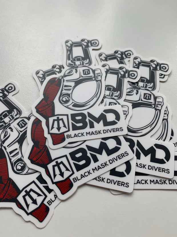 Shackle Sticker Snap Shackle Sticker – Black Mask Divers