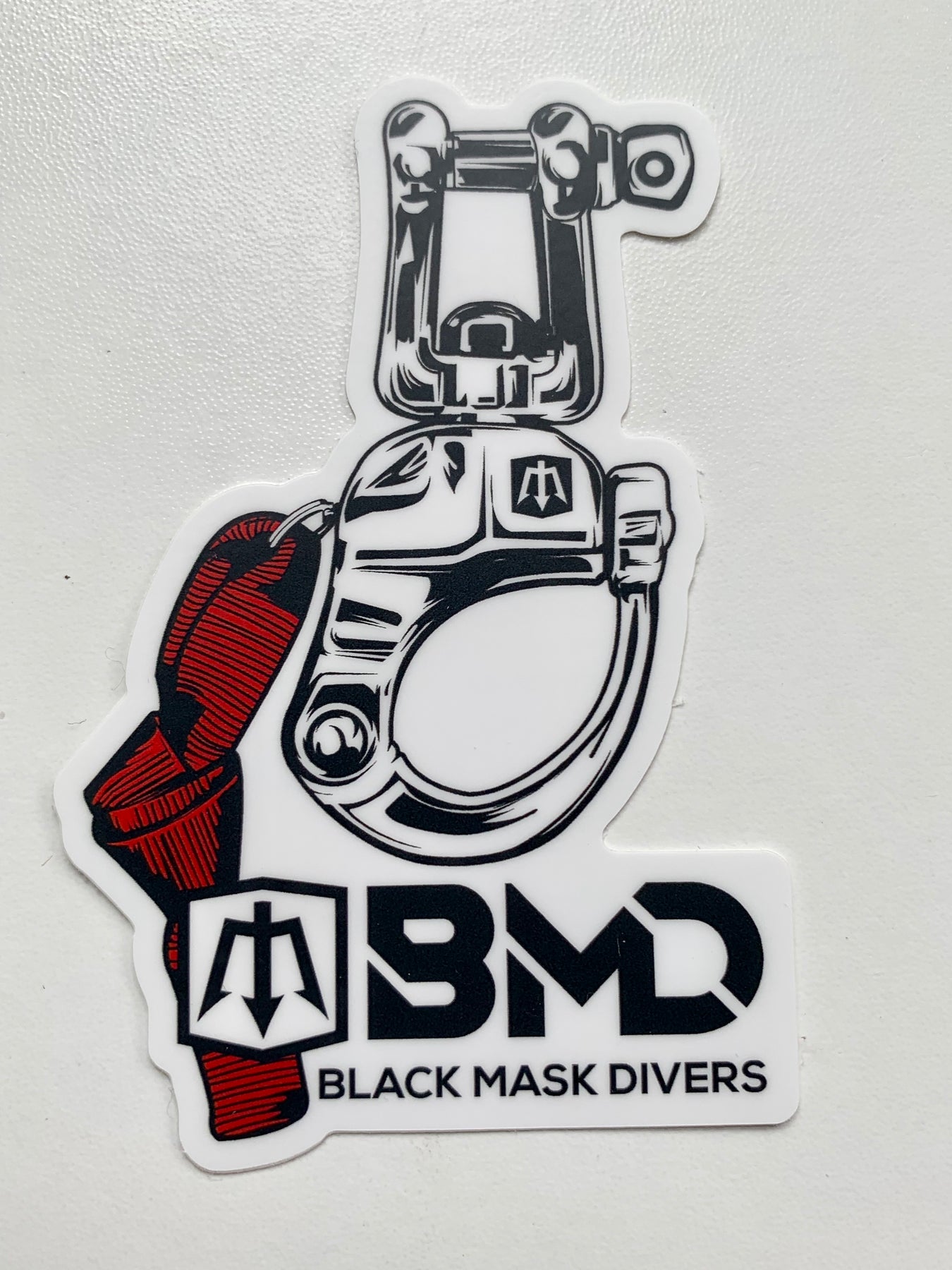 Shackle Sticker Snap Shackle Sticker – Black Mask Divers