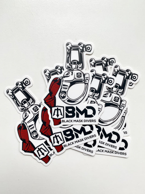 Shackle Sticker Snap Shackle Sticker – Black Mask Divers